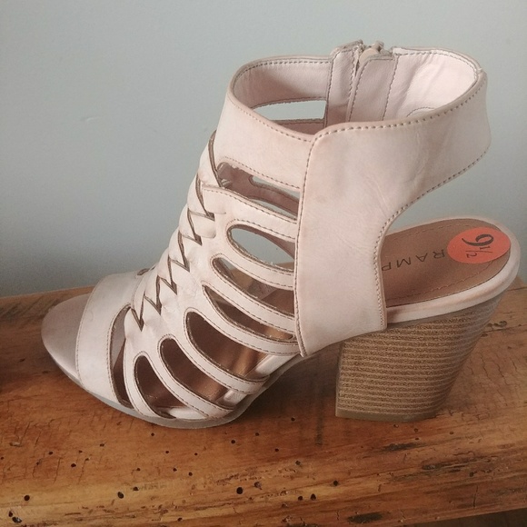 Rampage Shoes - Blush pink woven sandal booties